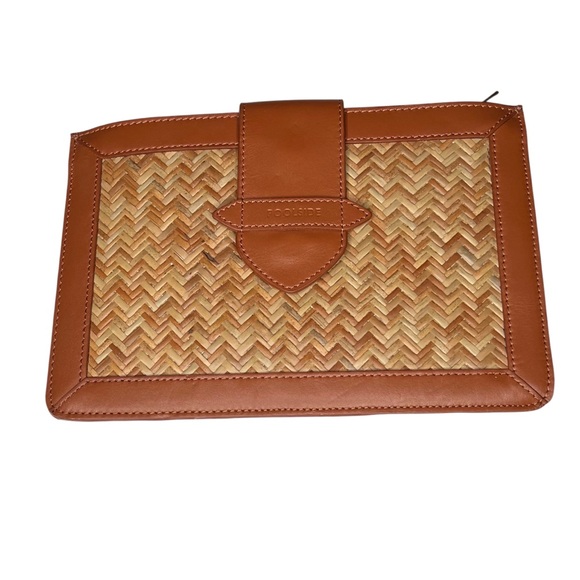 POOLSIDE Women’s Straw Leather Trim Clutch/Envelope OS - Picture 1 of 8